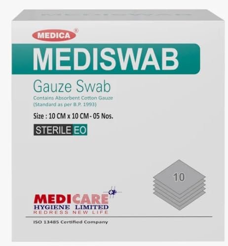 Gauze Swab 10×10cm 12 Ply by Mediswab by Mediswab — buy wholesale in Hyderabad