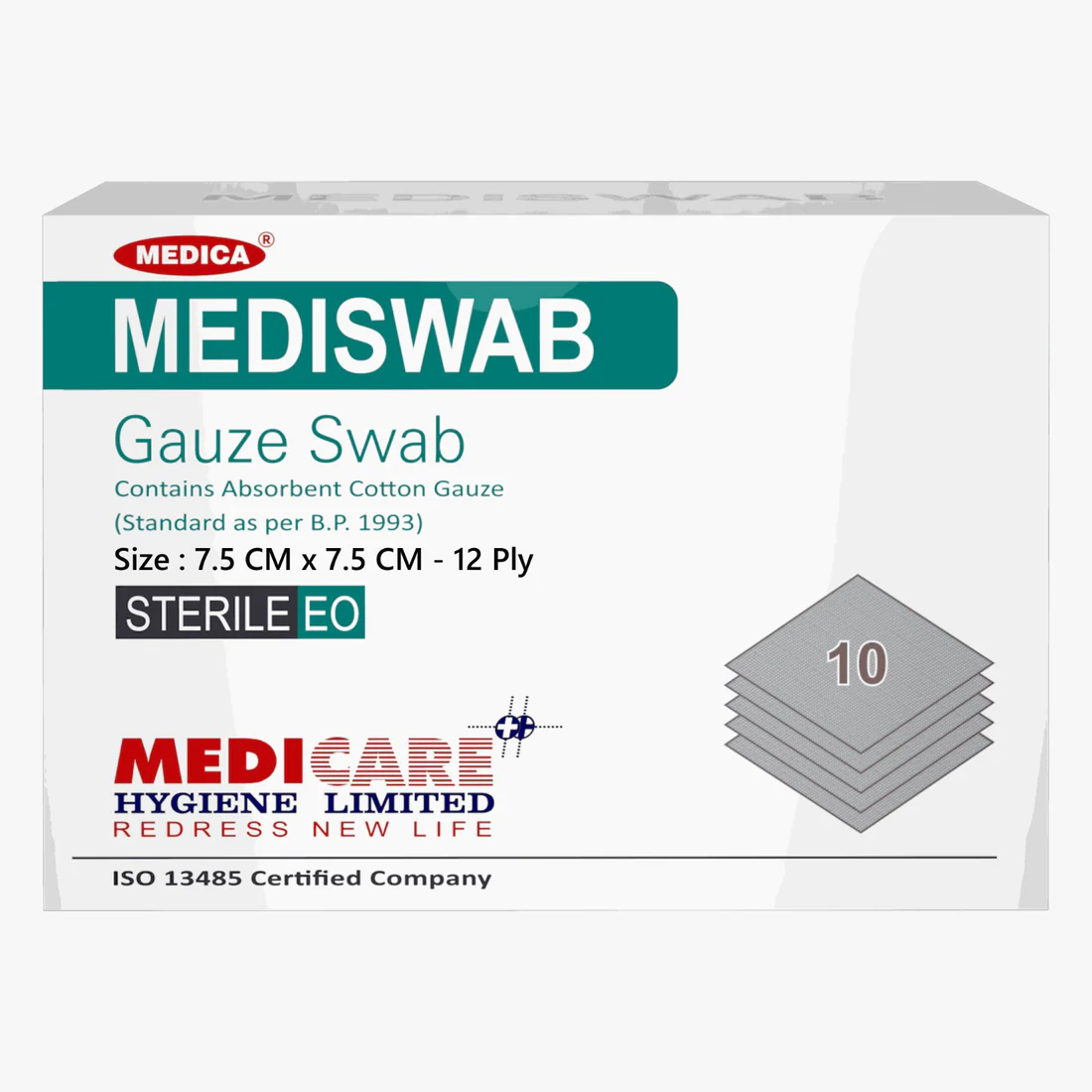 Gauze Swab 7.5×7.5cm 12 Ply by Mediswab thumbnail 2