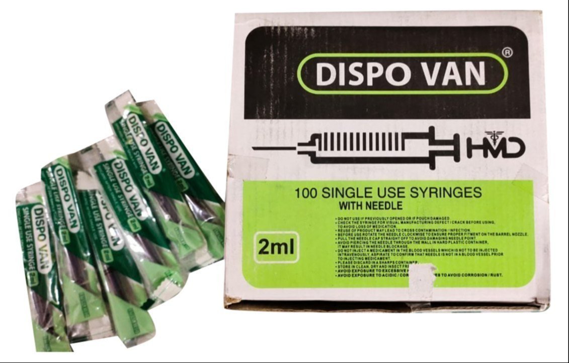 Dispovan 2ml Syringe with Needle - 24G (Pack of 100pcs) product image