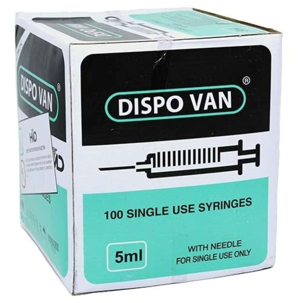 Dispovan 5ml Syringe with Needle - 24G (Pack of 100 pcs) thumbnail 2