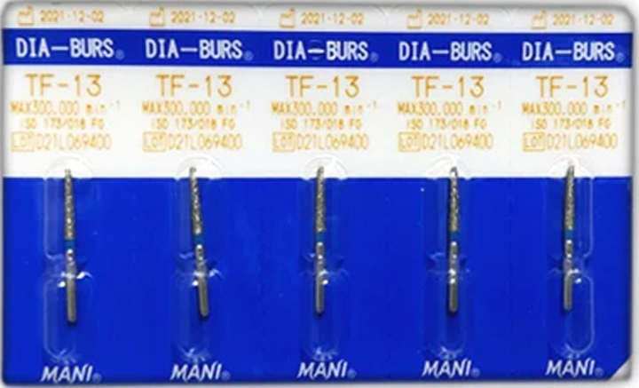 Mani Diamond Burs (Taper Fissure) TF Series Regular Shank thumbnail 2