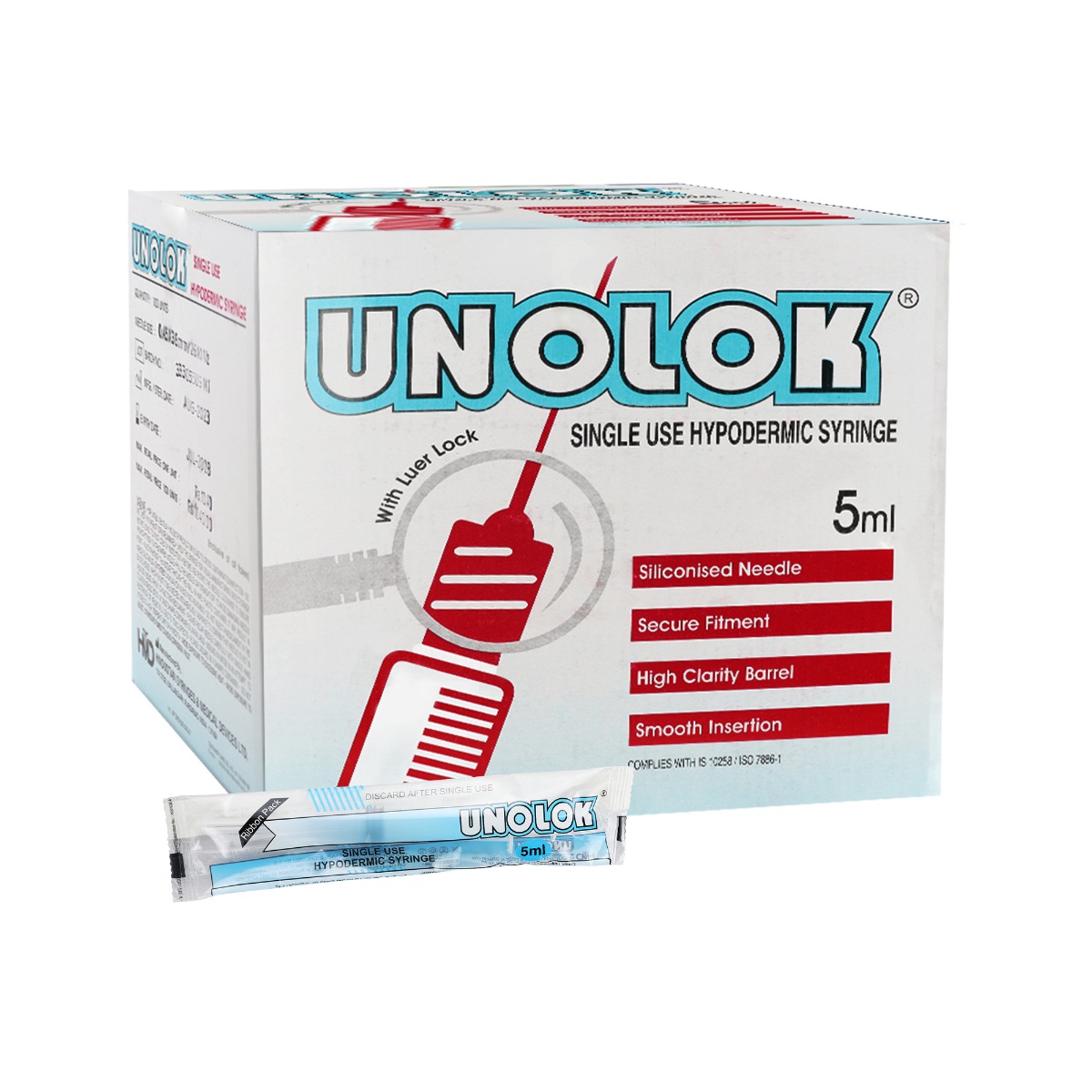 HMD Unolok 5ml Syringe with Needle - 24G (Pack of 100) product image
