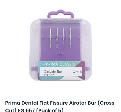 Prima Dental Carbide Bur (HP 557) Flat Fissure Cross Cut product image