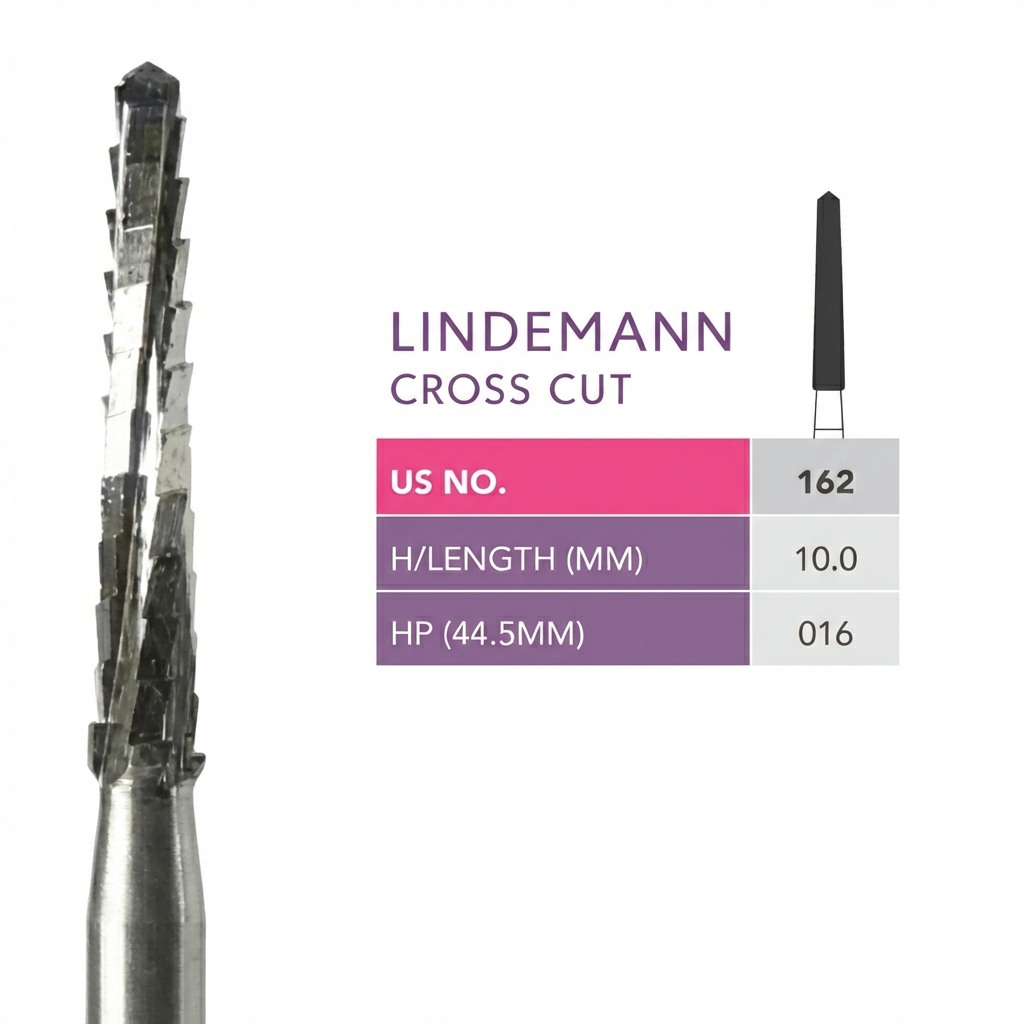 Prima Dental Carbide Lindemann Cross Cut Burs HP-162 (Pack of 5) product image
