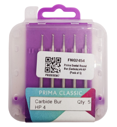 Prima Dental Surgical Carbide Bur Round HP #4 (Pack of 5) by Prima Dental — buy wholesale in Hyderabad