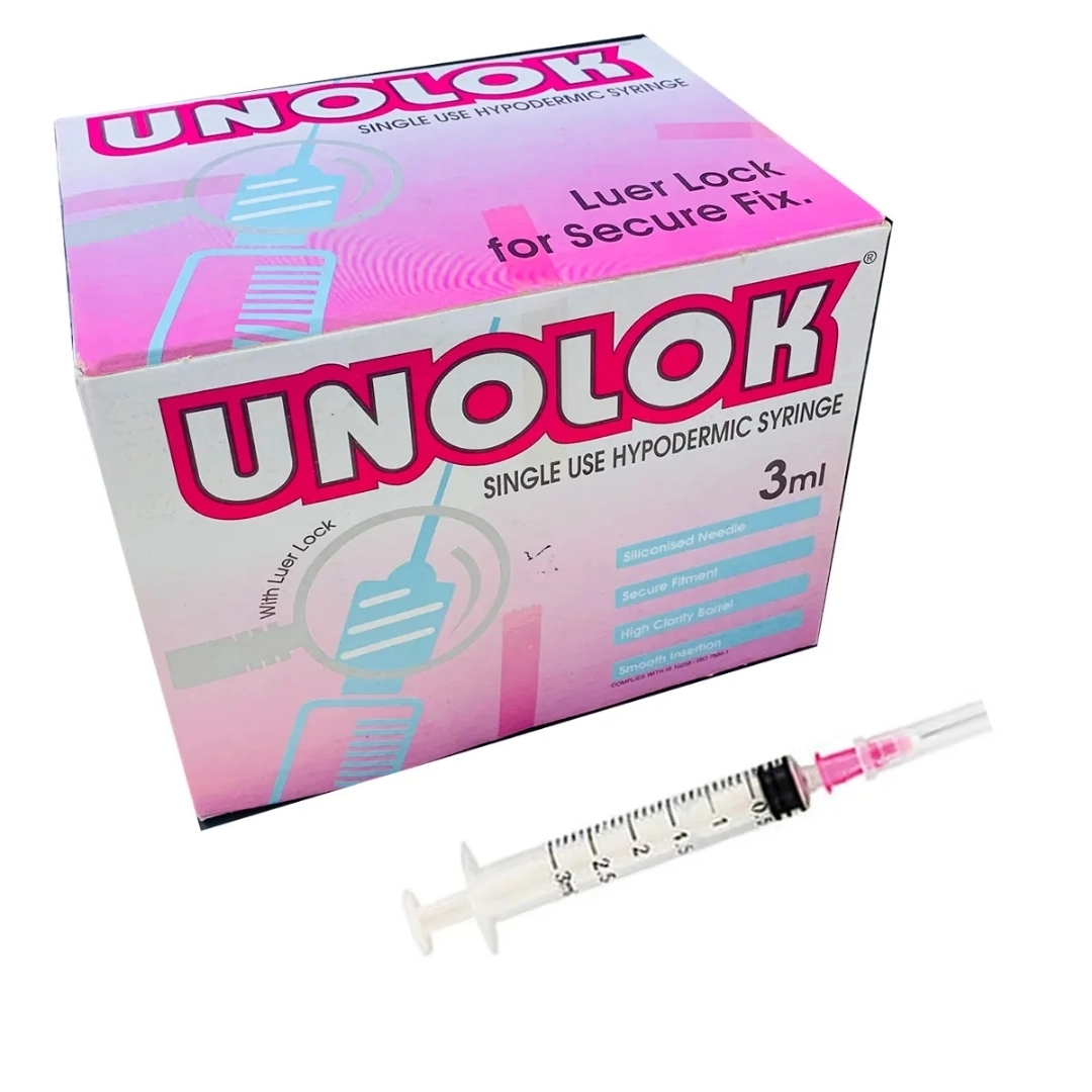 HMD Unolok 3ml Syringe with Needle - 26G 1.5 inch Pack of 100 by HMD โ buy wholesale in Hyderabad