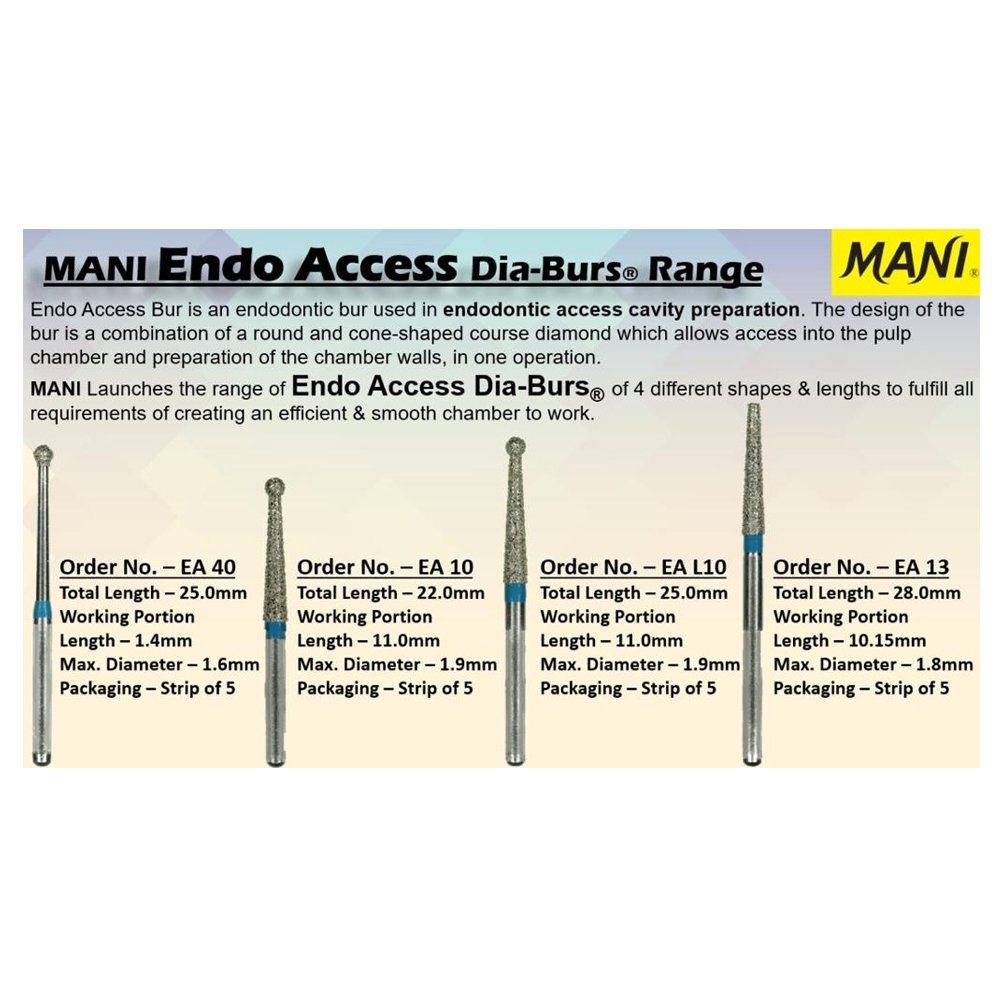 MANI Endo Access Burs  (pack of 5) by Mani — buy wholesale in Hyderabad