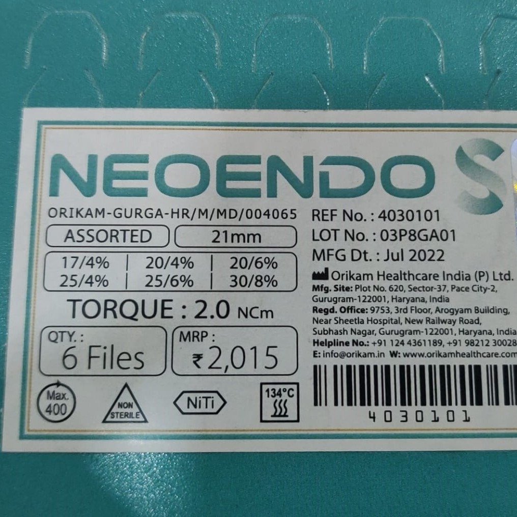 NeoEndo Rotary S Files - 21mm (Pack of 6) by NEOENDO โ buy wholesale in Hyderabad