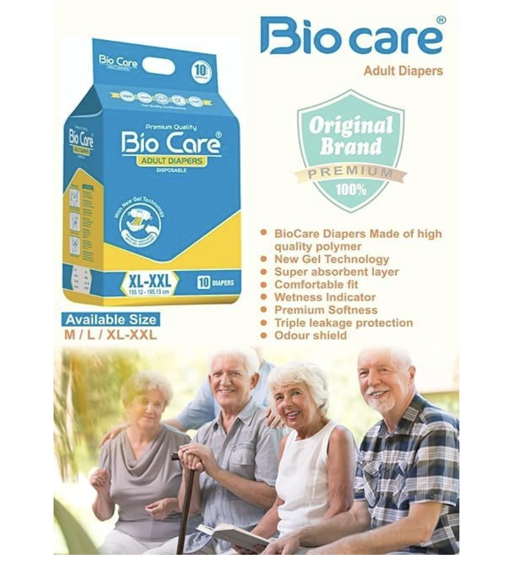 Bio Care Premium Adult Diapers (Tape Type) - Pack of 10 pcs by Bio Care โ buy wholesale in Hyderabad