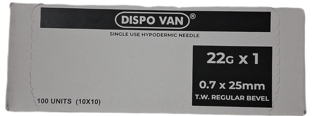 Dispovan Hypodermic Needle 22G x 1" (100 pcs/box) by Dispovan โ buy wholesale in Hyderabad