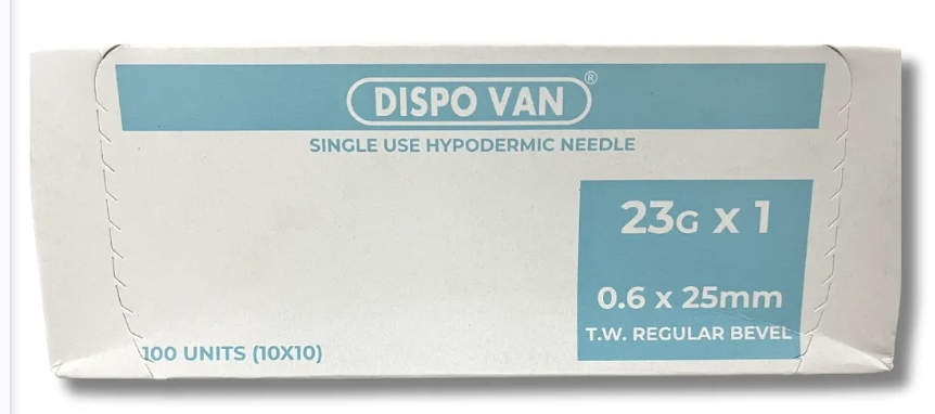 Dispovan Hypodermic Needle 23G x 1" (100 pcs/box) by Dispovan โ buy wholesale in Hyderabad