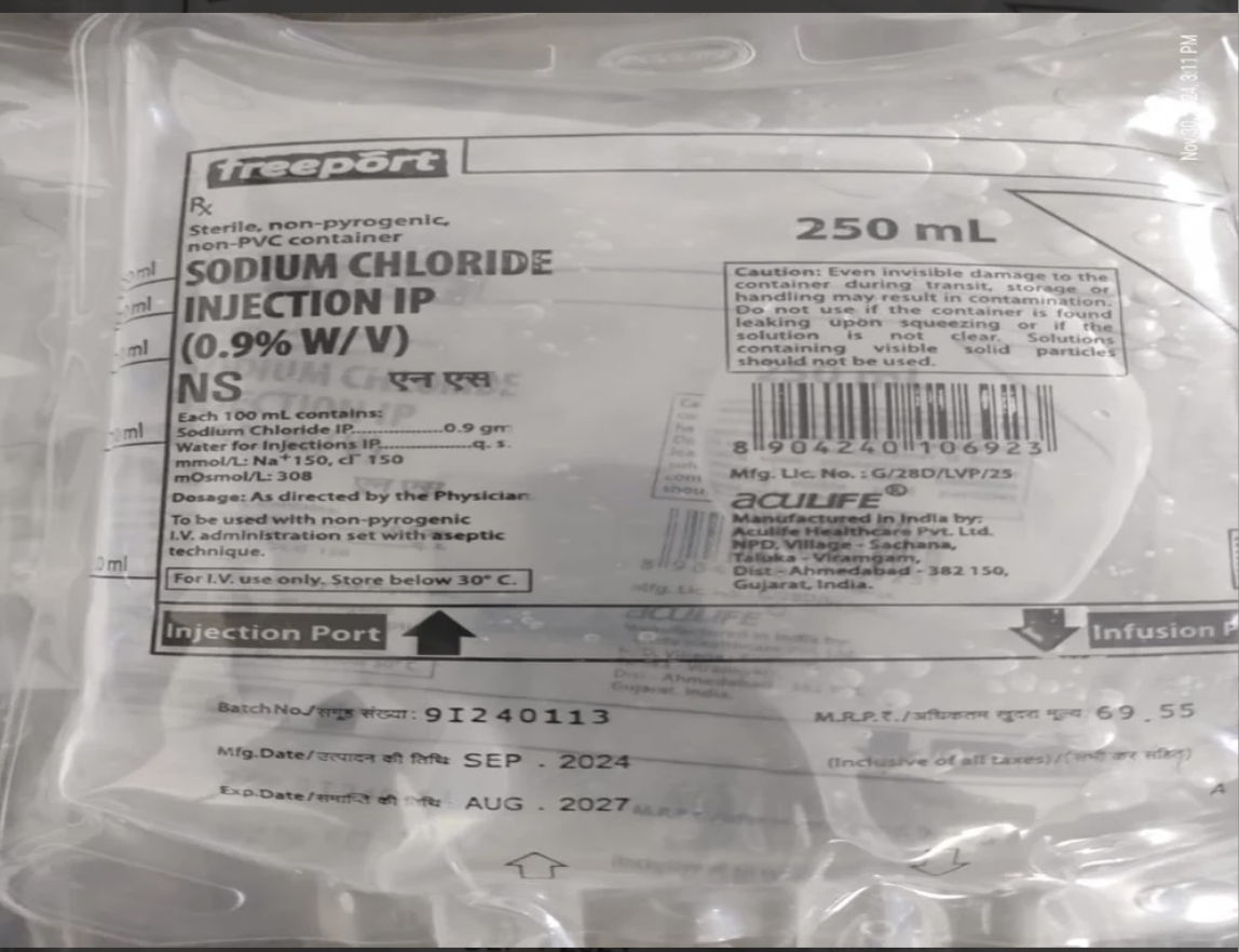 Aculife NS 250 ml (FREE PORT)-DUAL PORT BAGS thumbnail 2