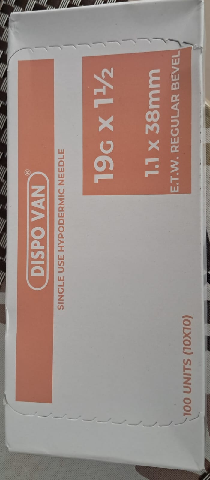 Dispovan Hypodermic Needle 19G x 1 1/2" (Pack of 100 pcs) by Dispovan — buy wholesale in Hyderabad